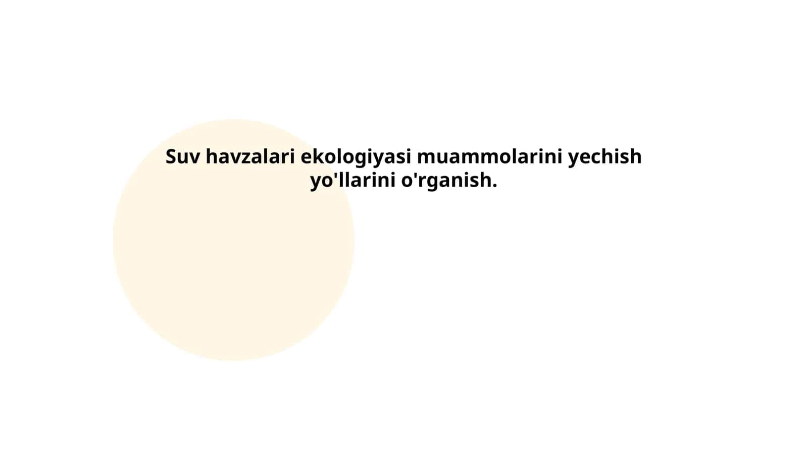 Suv havzalari ekologiyasi muammolarini yechish yo'llarini o'rganish