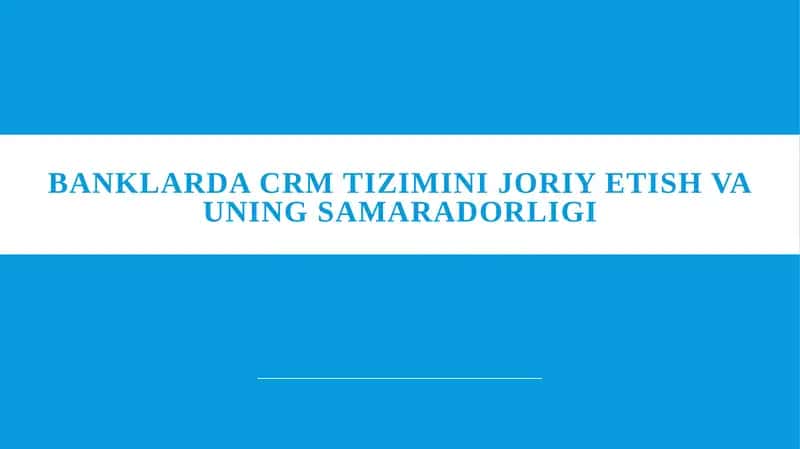 CRM tizimi