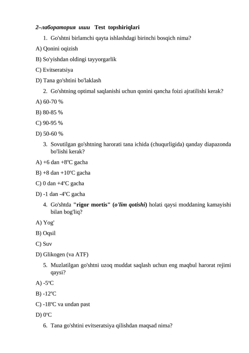 Lab Test Topshiriqlari