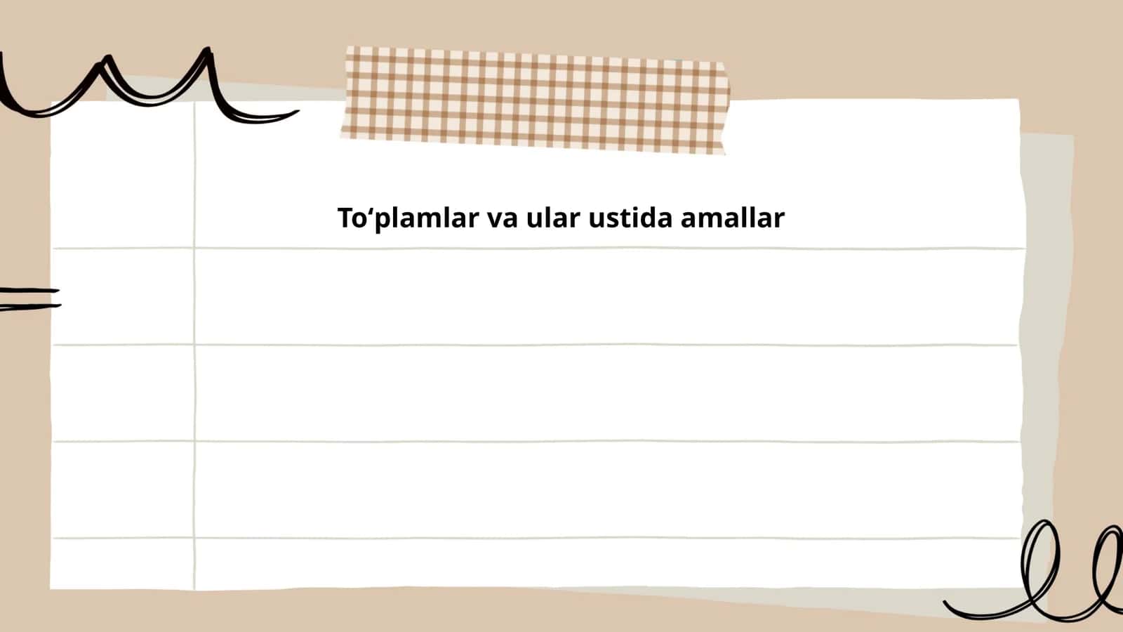To'plamlar va ular ustida amallar