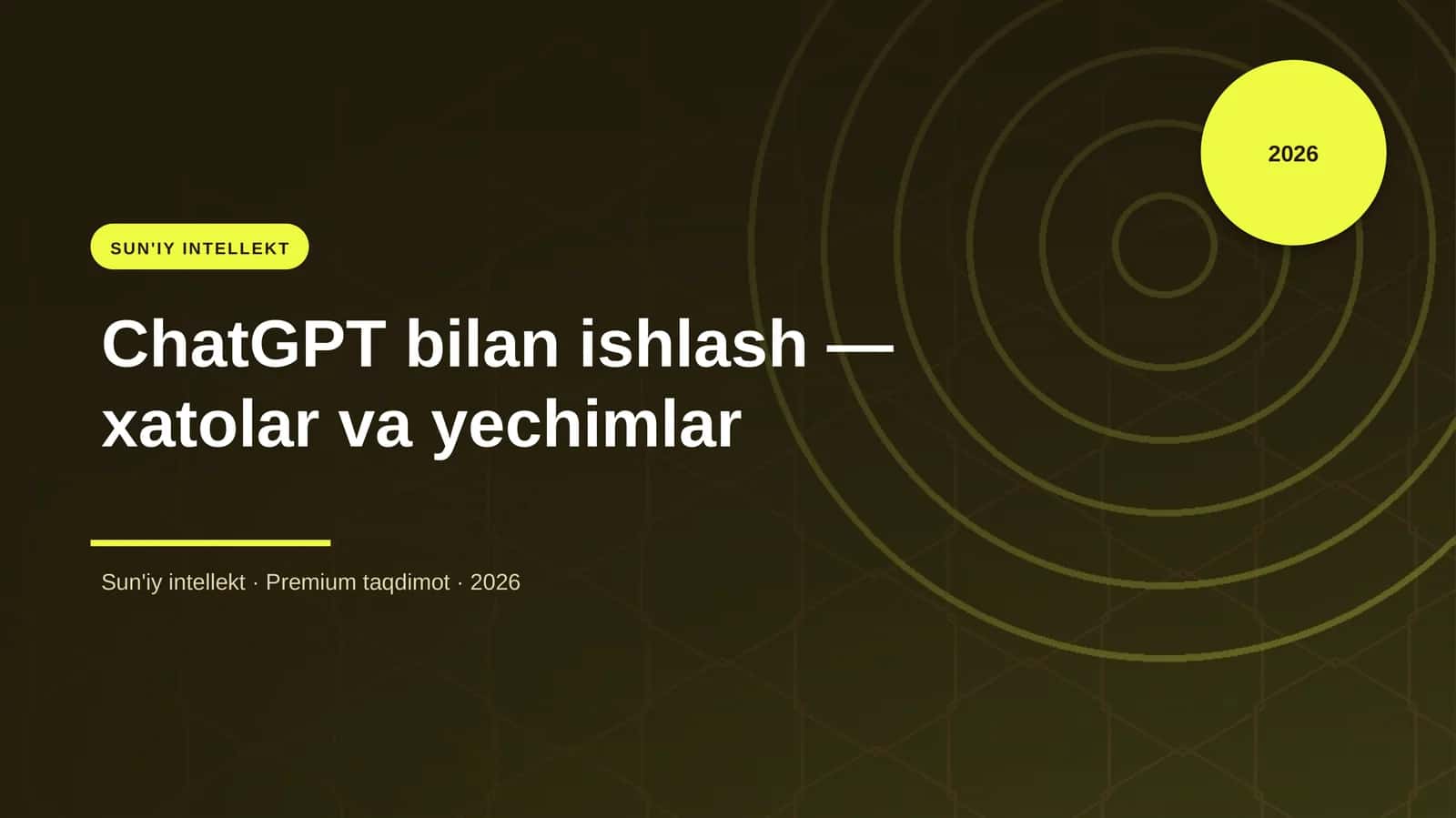 ChatGPT bilan ishlash — xatolar va yechimlar