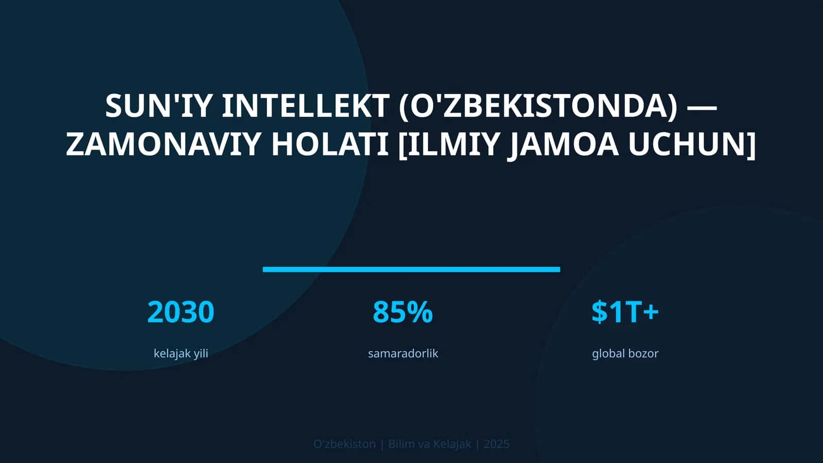 Sun'iy Intellekt (O'zbekistonda) — Zamonaviy Holati [Ilmiy Jamoa Uchun]