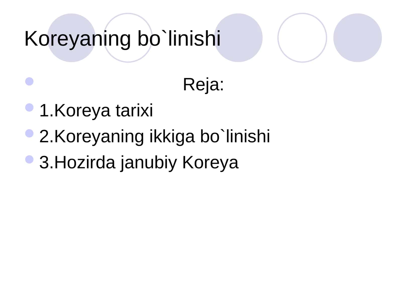 Koreyaning bo`linishi