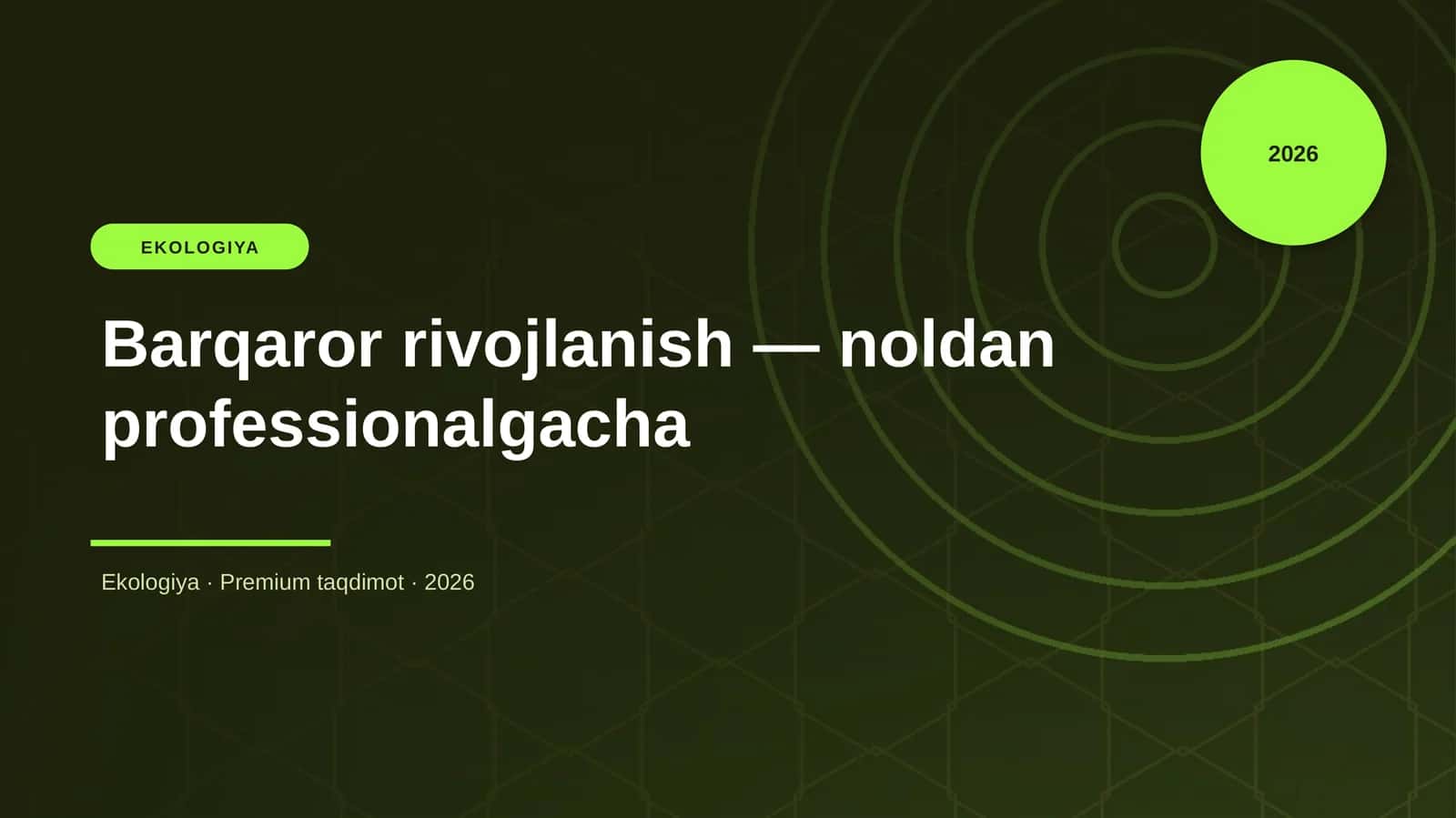 Barqaror rivojlanish — noldan professionalgacha