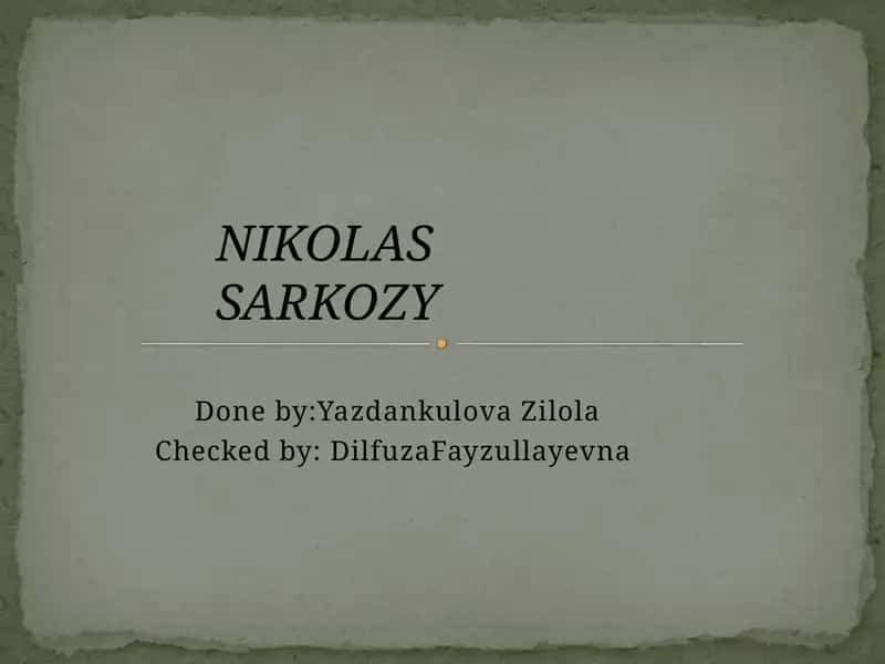NIKOLAS SARKOZY
