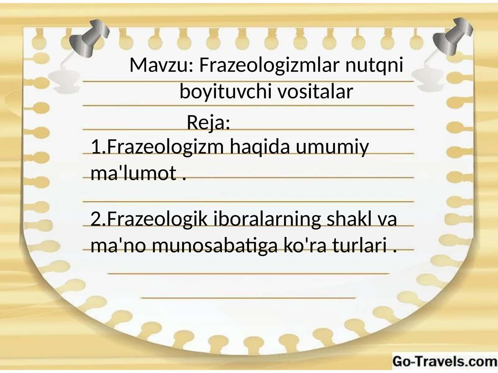 Frazeologizmlar nutqni boyituvchi vositalar