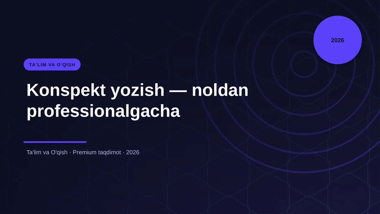Konspekt yozish — noldan professionalgacha