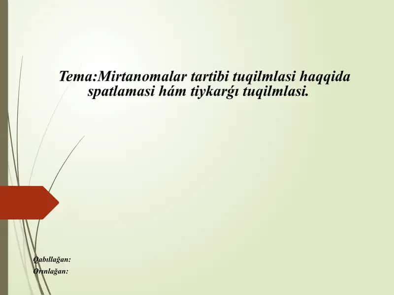 Mirtanomalar tartibi