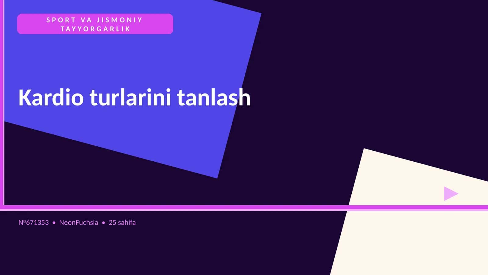 Kardio turlarini tanlash