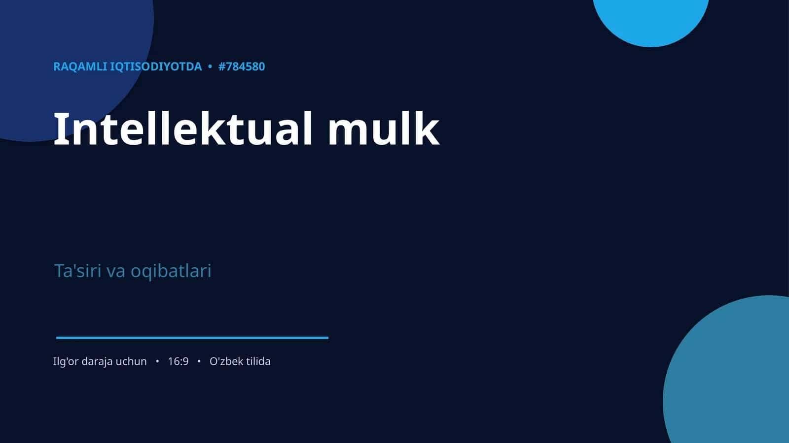 RAQAMLI IQTISODIYOTDA • #784580
