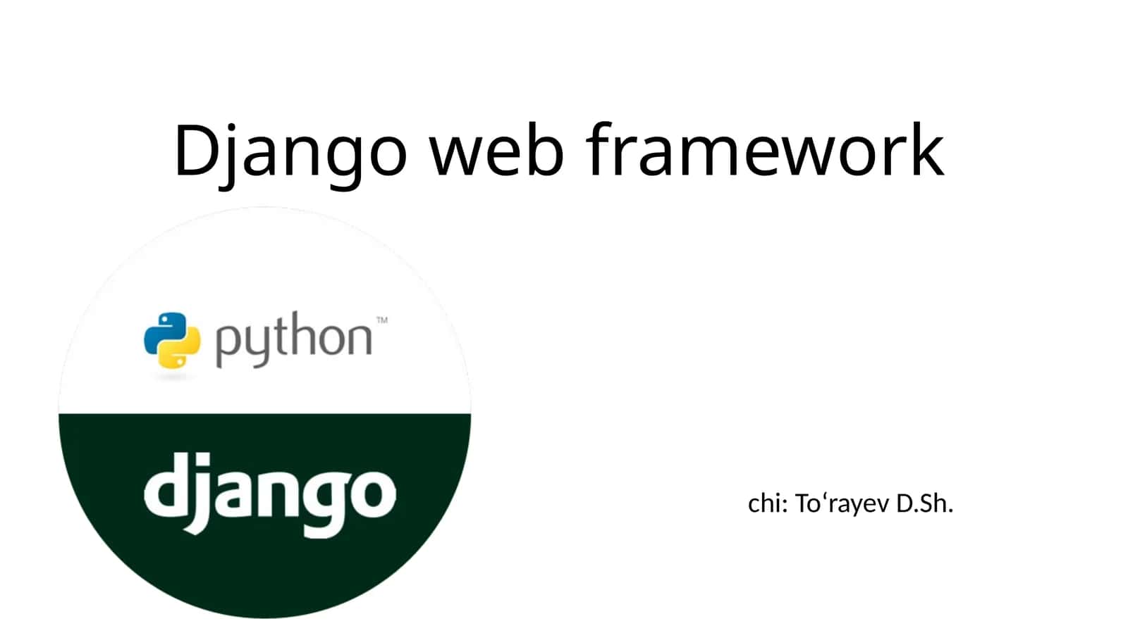 Django web framework
