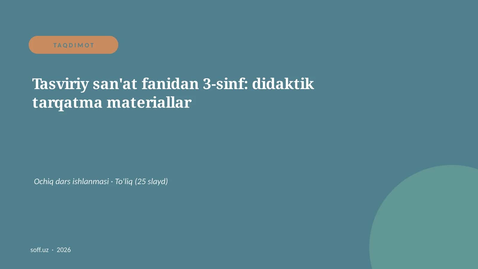 Tasviriy san'at fanidan 3-sinf: didaktik tarqatma materiallar