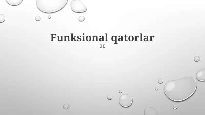 Funktsional qatorlar