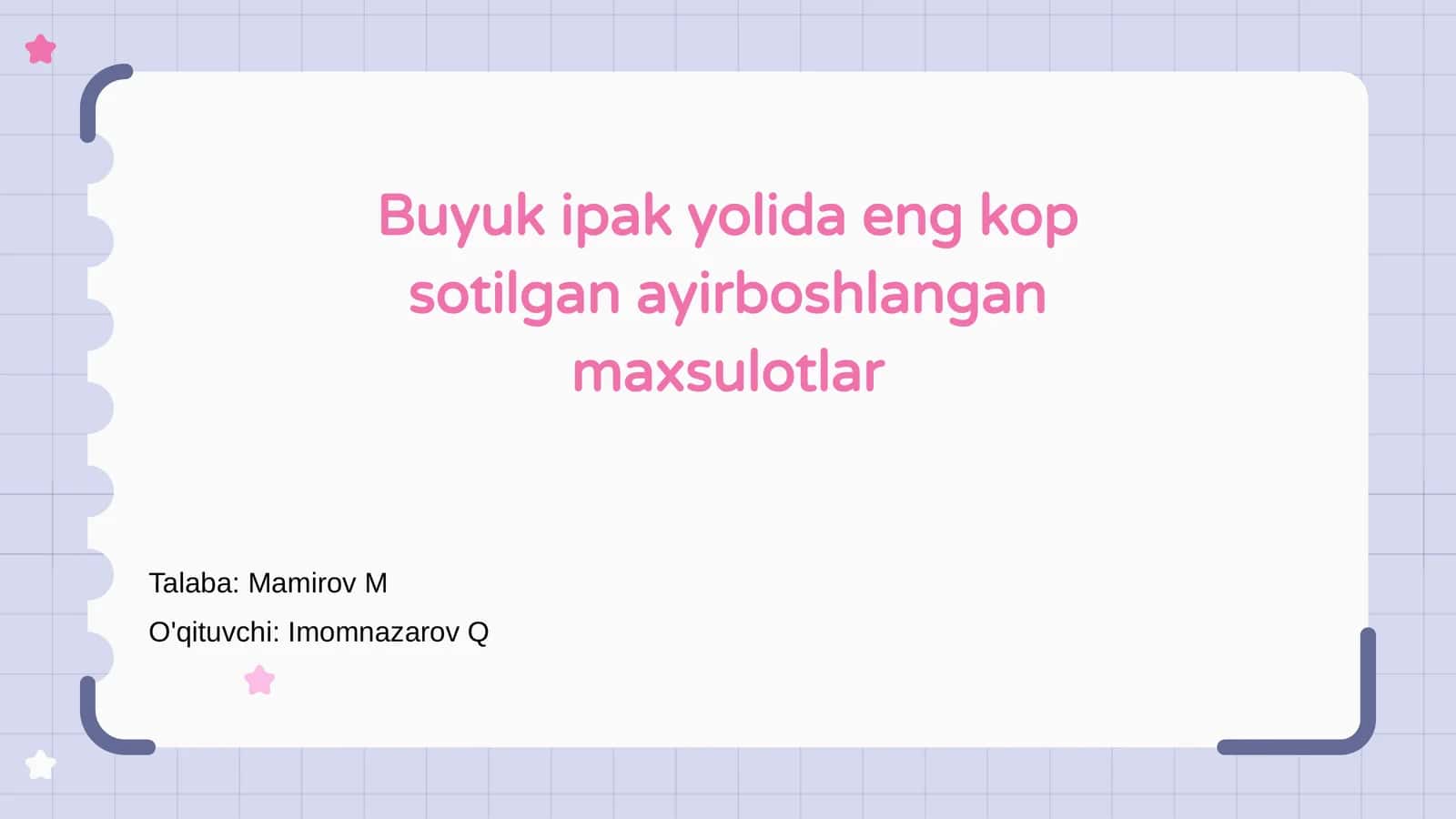 Buyuk Ipak Yoli: Umumiy Malumot