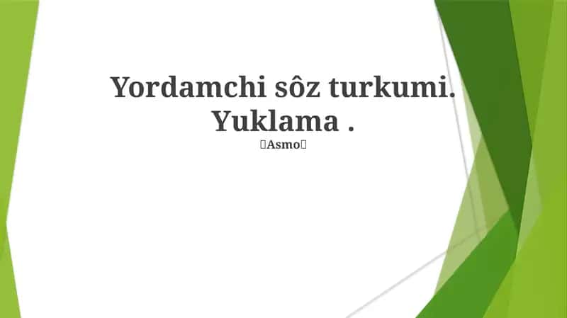Yordamchi sôz turkumi