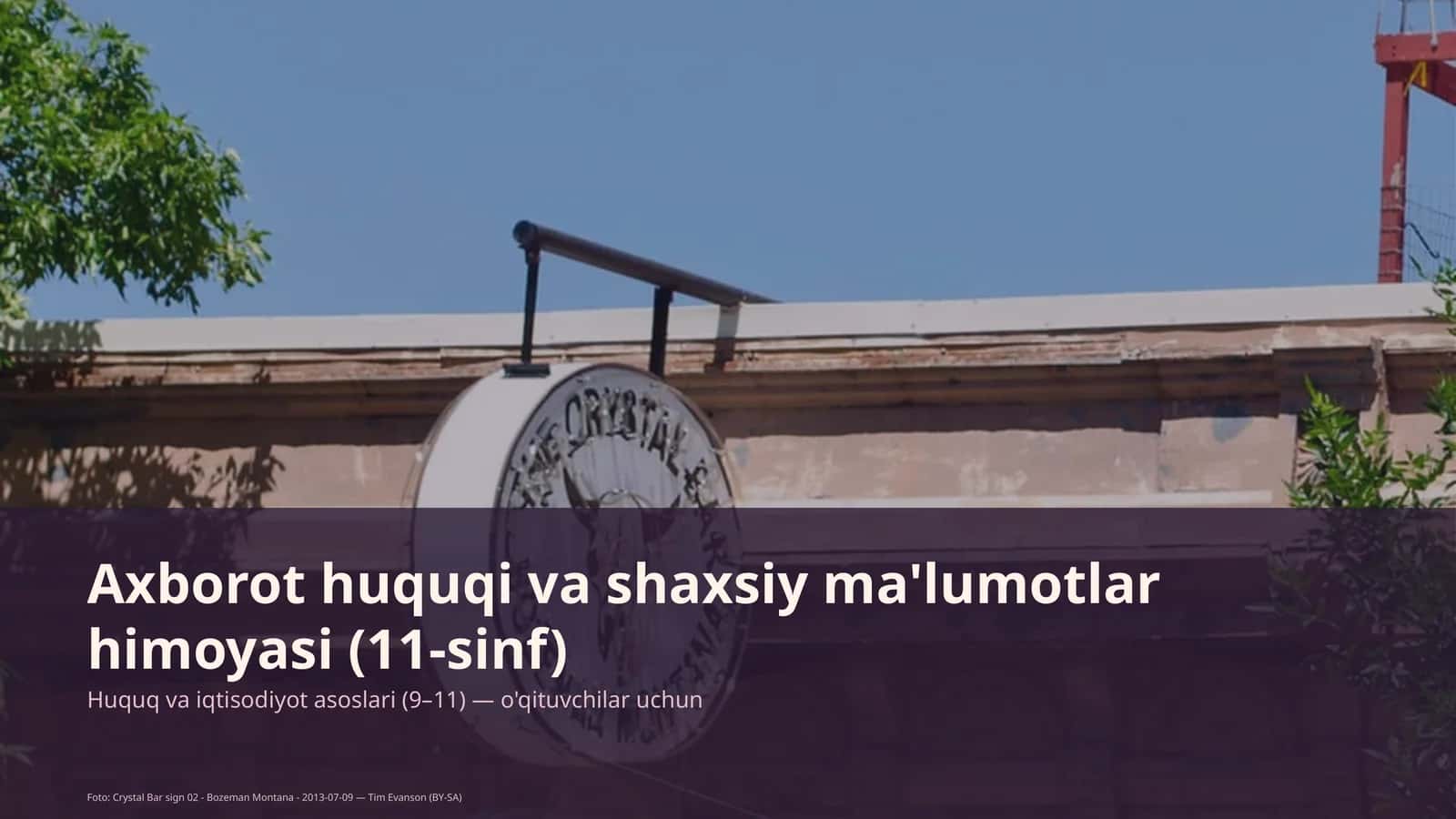 Huquq va iqtisodiyot asoslari (9–11) — o'qituvchilar uchun