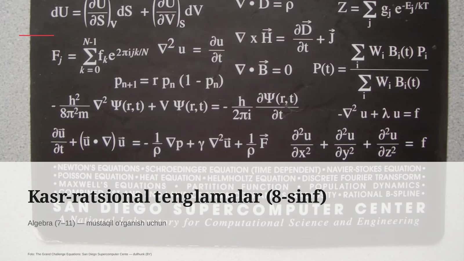 Kasr-ratsional tenglamalar (8-sinf)