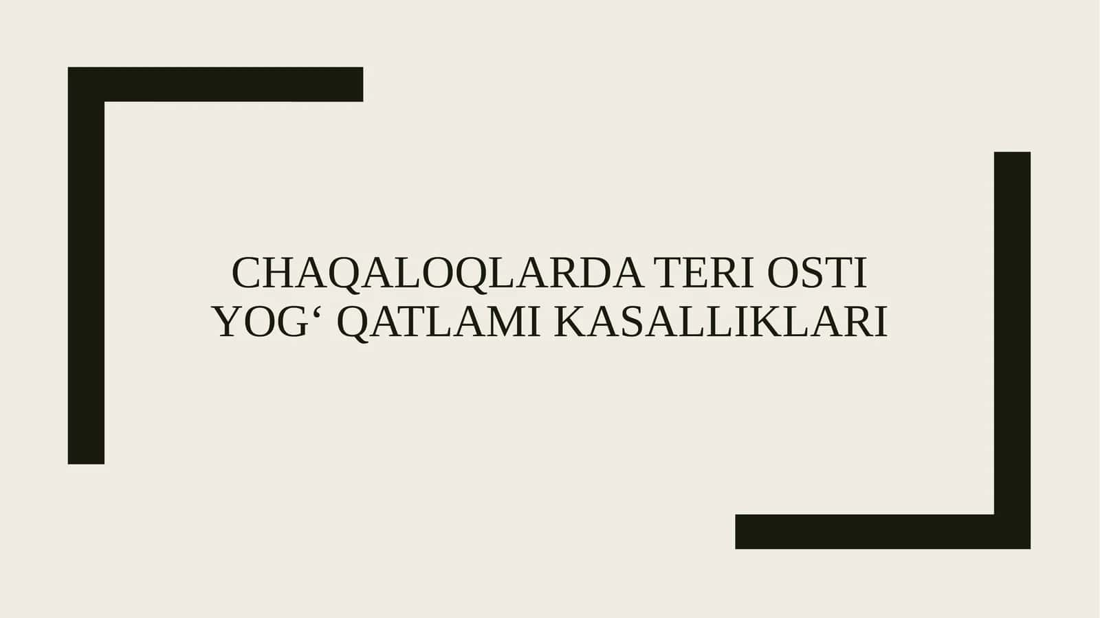 Chaqaloqlarda teri osti yog‘ qatlami kasalliklari
