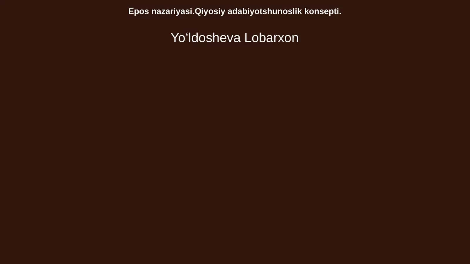 Epos nazariyasi