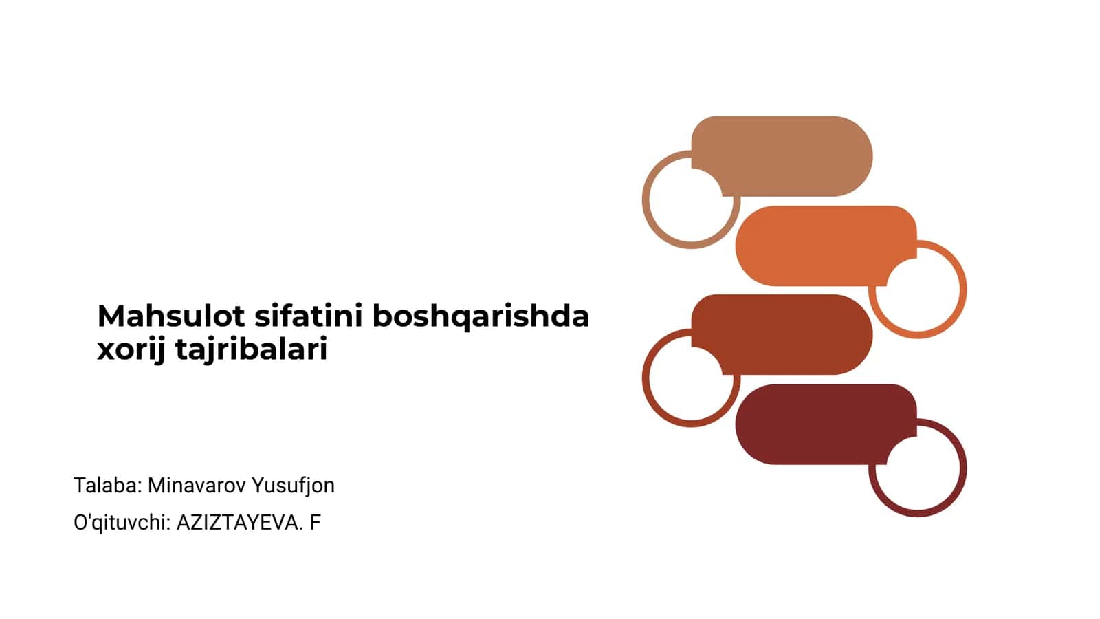 Mahsulot sifatini boshqarishda xorij tajribalari