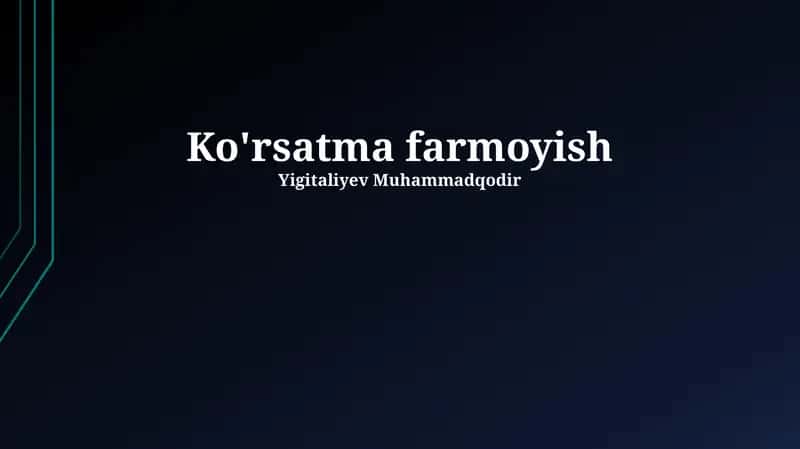 Ko'rsatma farmoyish