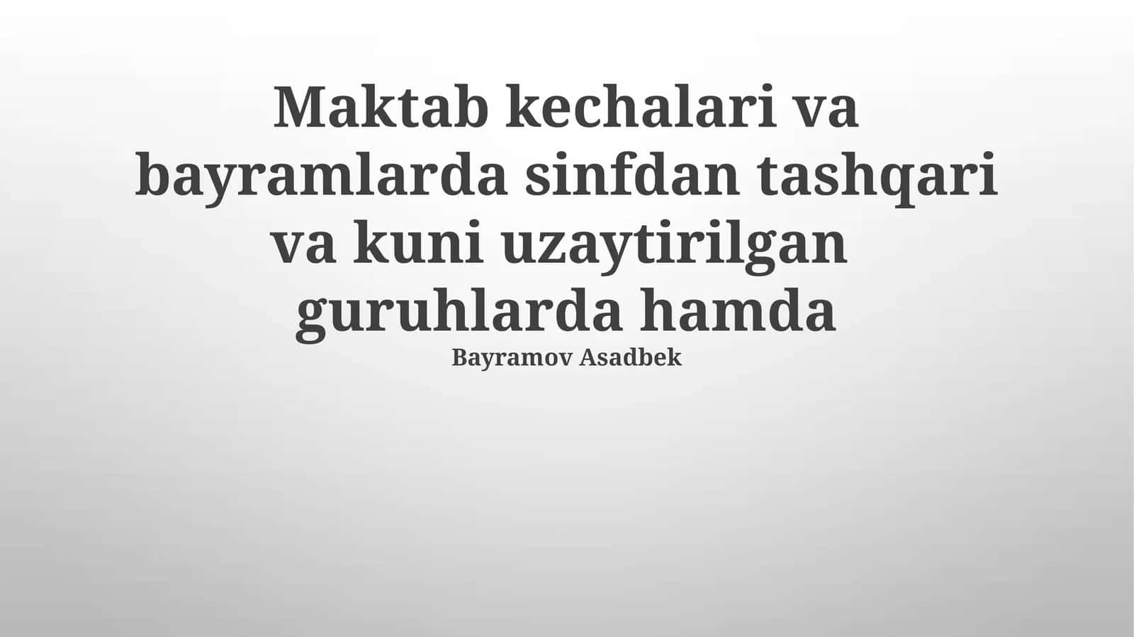 Xavfsizlik va sog'liqni saqlash