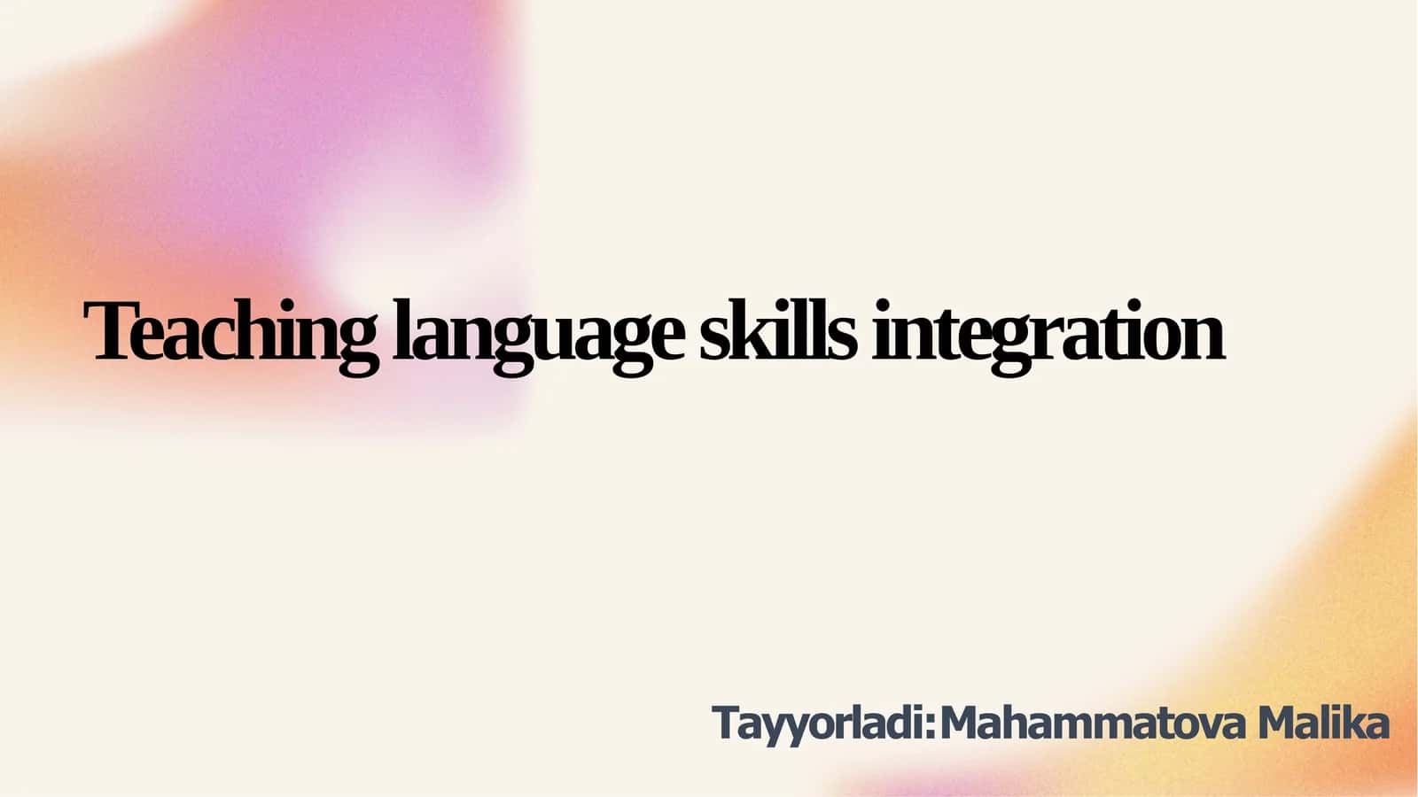 Teaching language skills integration