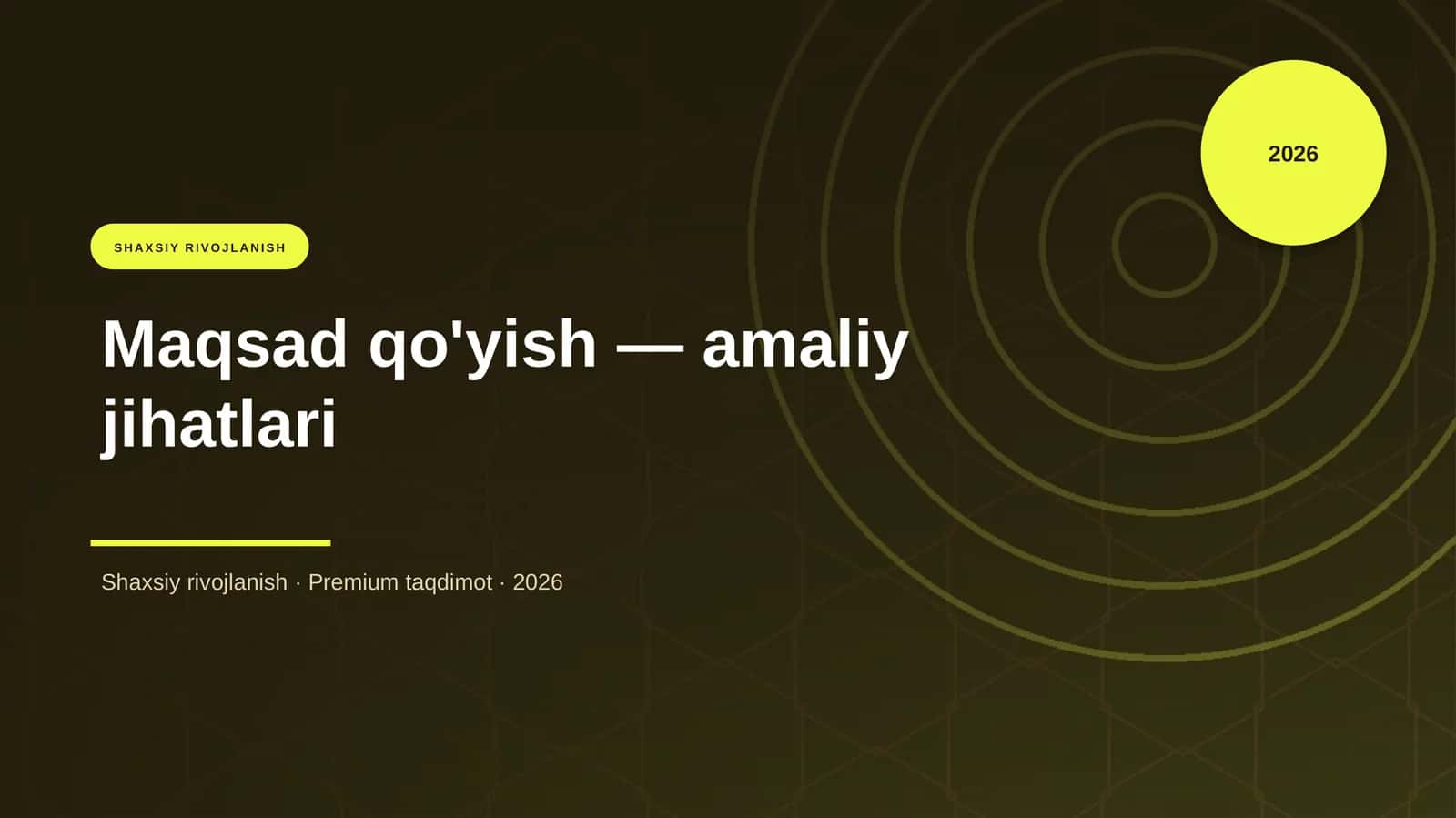 Maqsad qo'yish — amaliy jihatlari