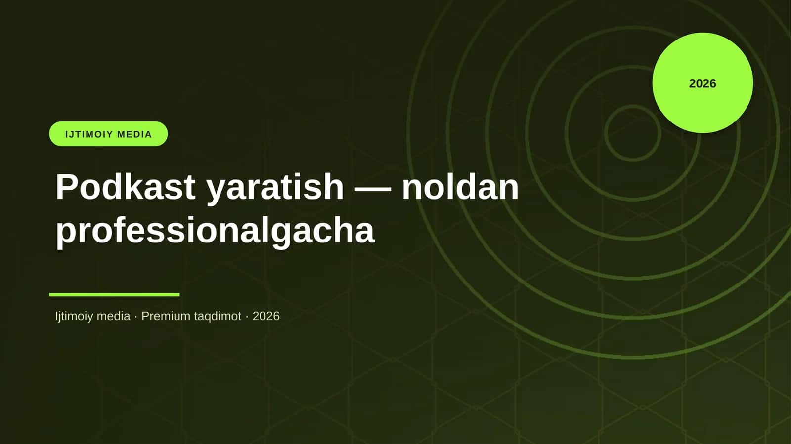 Podkast yaratish — noldan professionalgacha