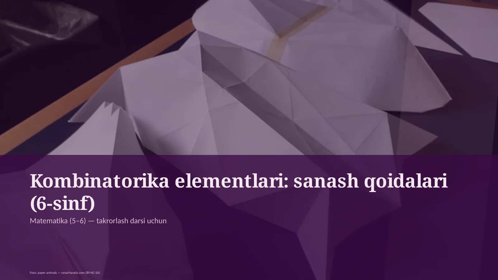 Kombinatorika elementlari: sanash qoidalari (6-sinf)