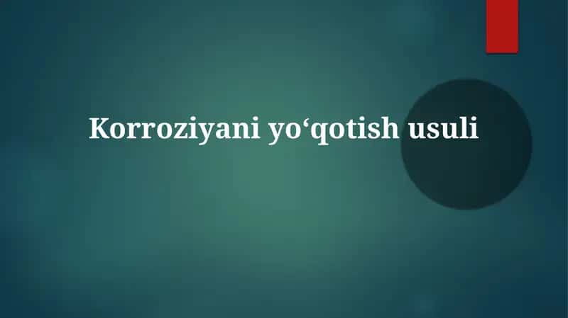 Korroziyaniyoʻqotishusuli