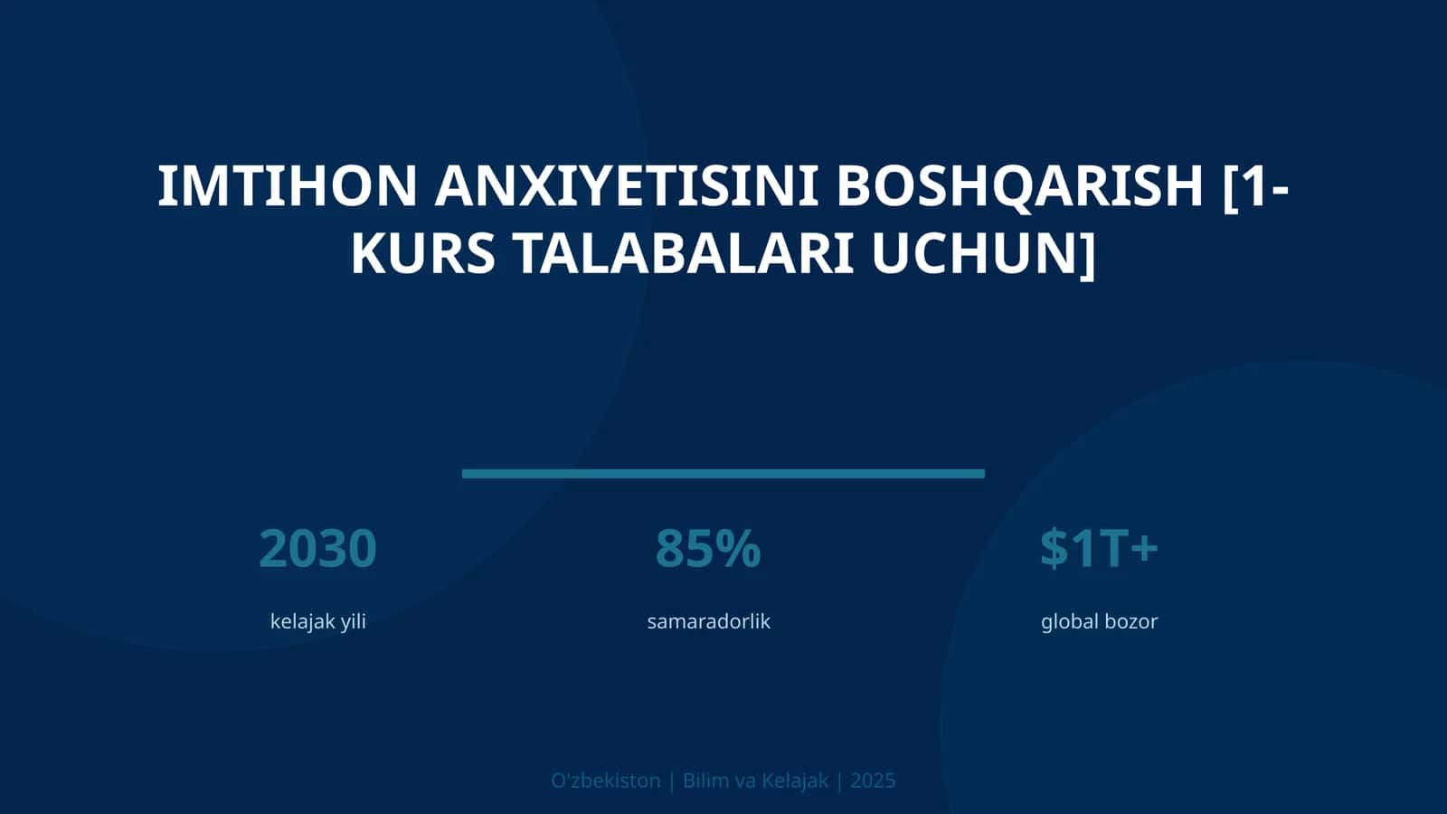 Imtihon anxiyetisini boshqarish [1-kurs talabalari uchun]