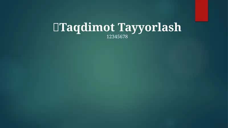 Taqdimot Tayyorlash