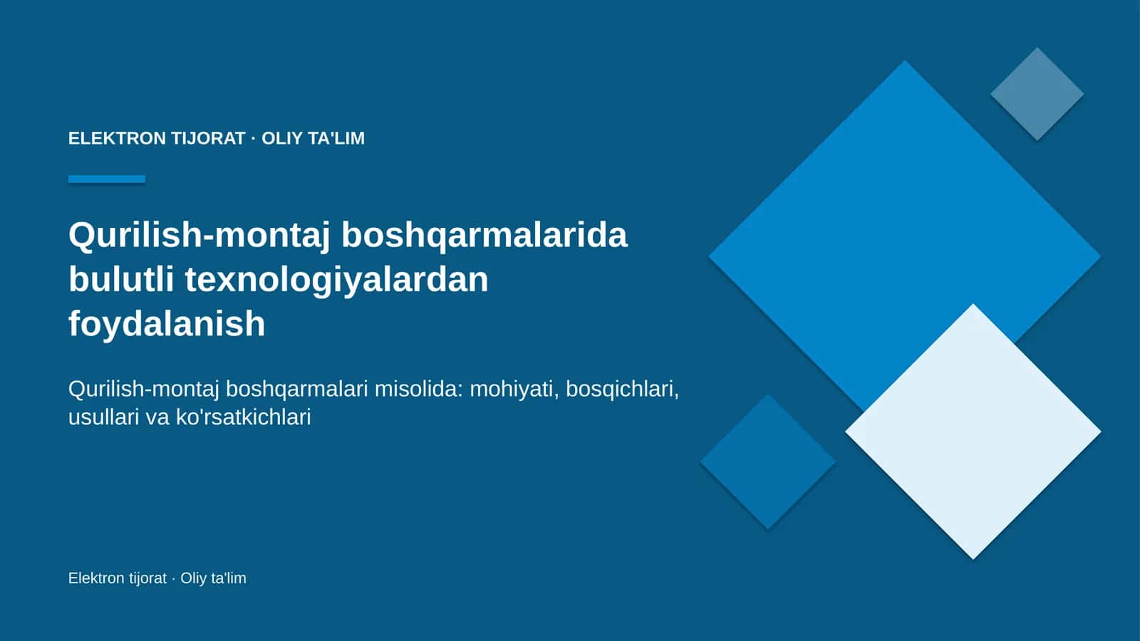 qurilish montaj boshqarmalarida bulutli texnologiyalardan foydalanish 2105