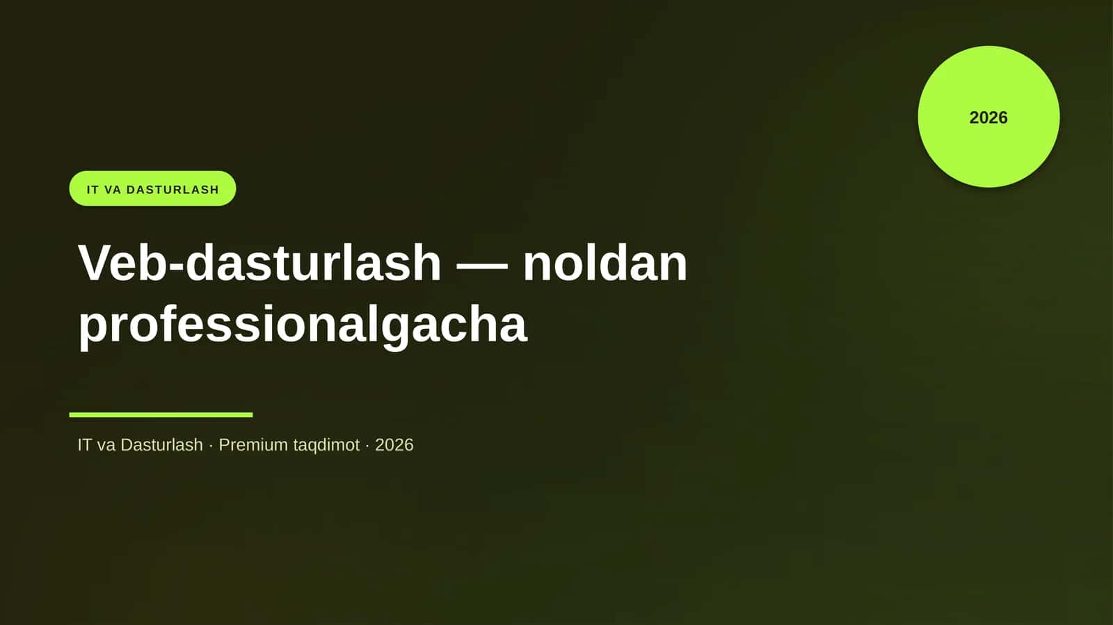 Veb-dasturlash — noldan professionalgacha