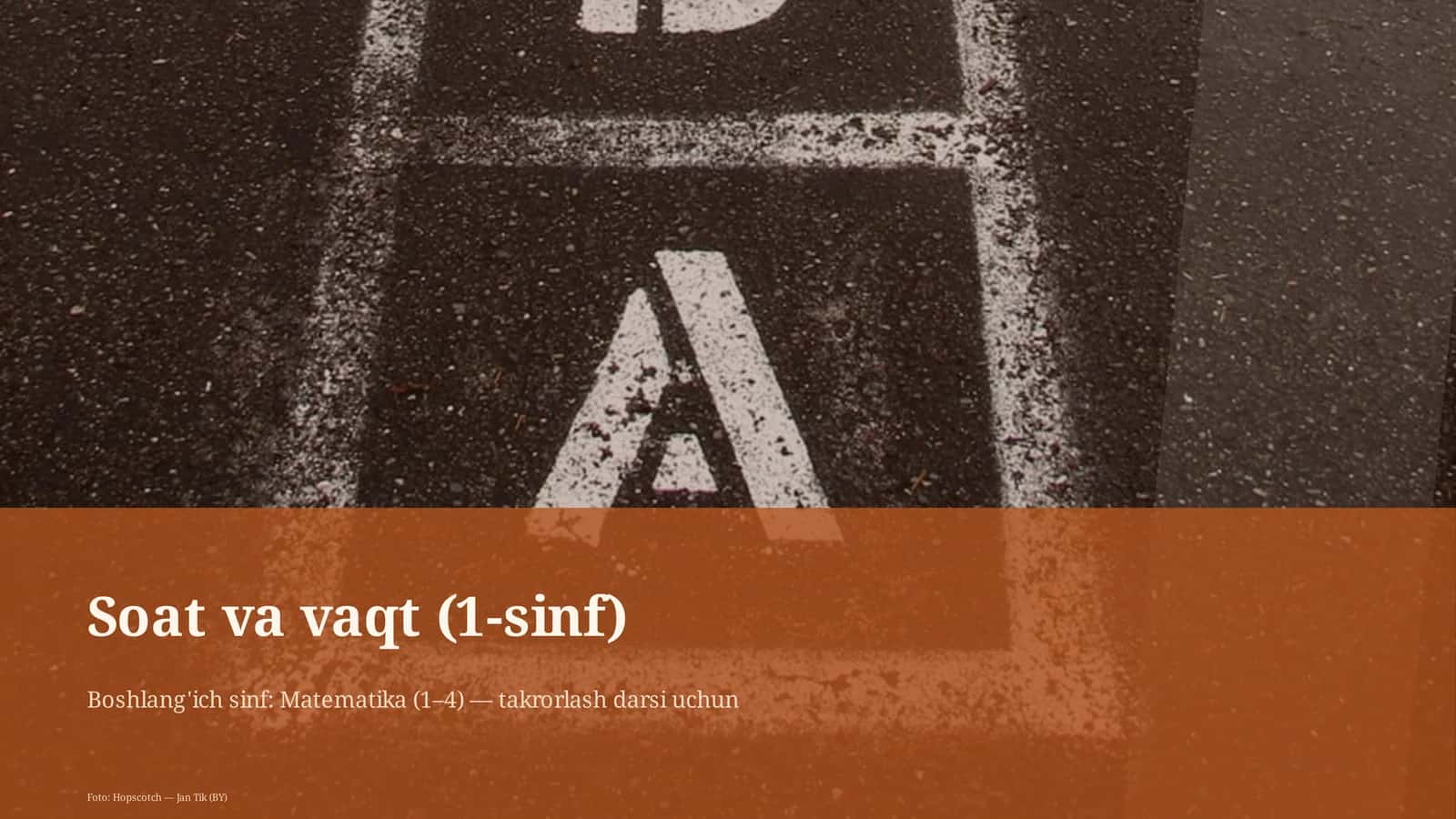 Soat va vaqt (1-sinf)