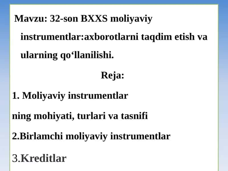 Moliyaviy instrumentlar