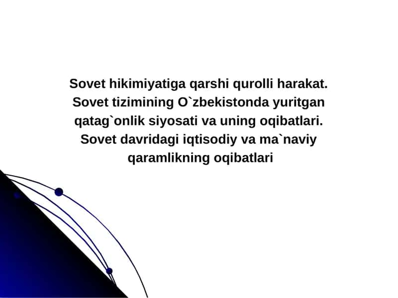 Sovet hokimiyatining O'zbekistonda yuritgan qatag'onlik siyosati va uning oqibatlari