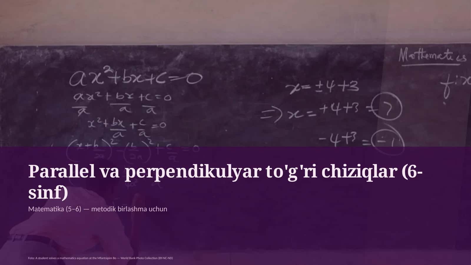 Parallel va perpendikulyar to'g'ri chiziqlar (6-sinf)
