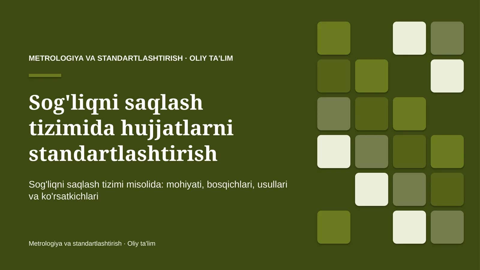 sog'liqni saqlash tizimida hujjatlarni standartlashtirish 3450