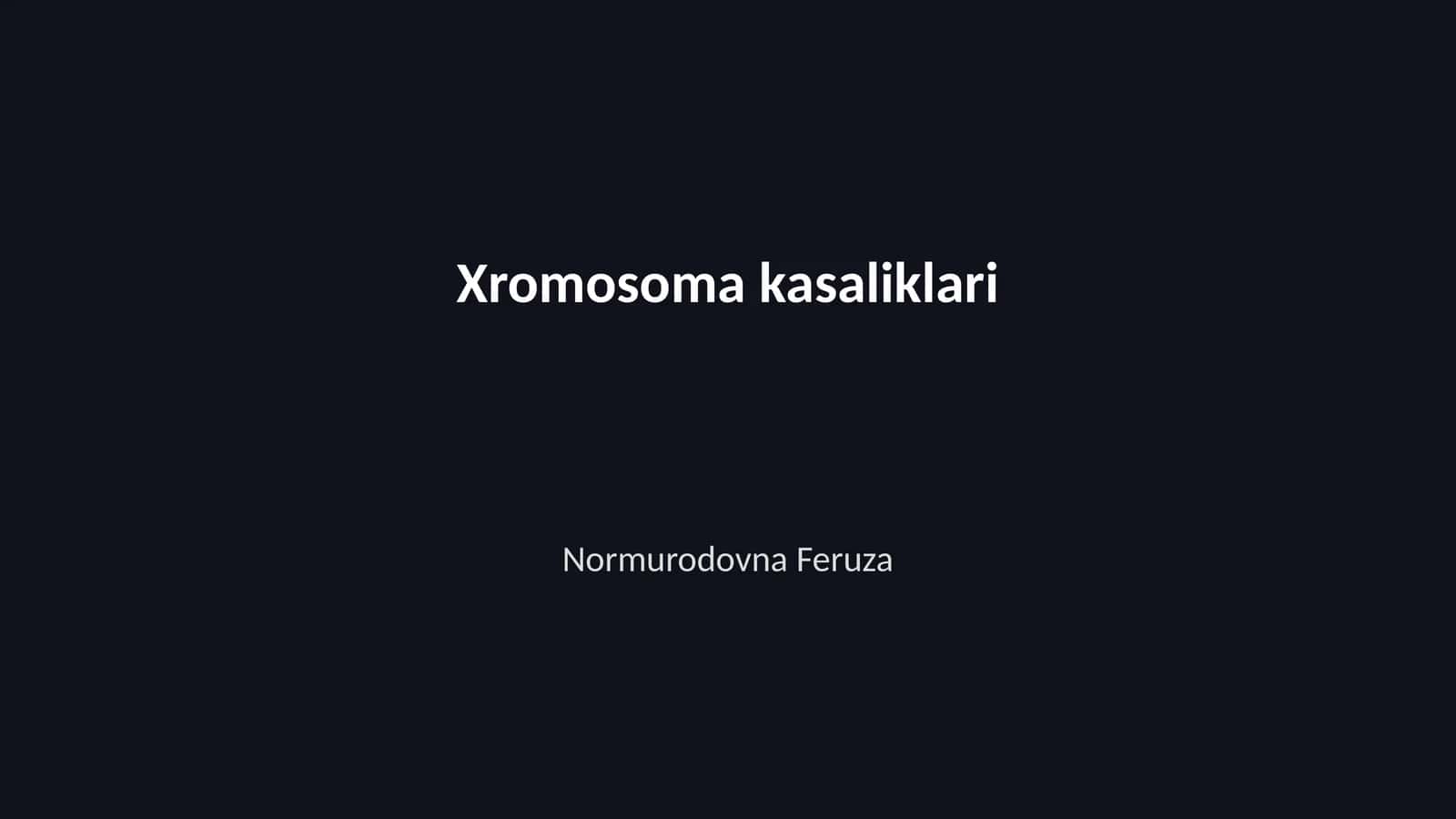 Xromosoma kasaliklari