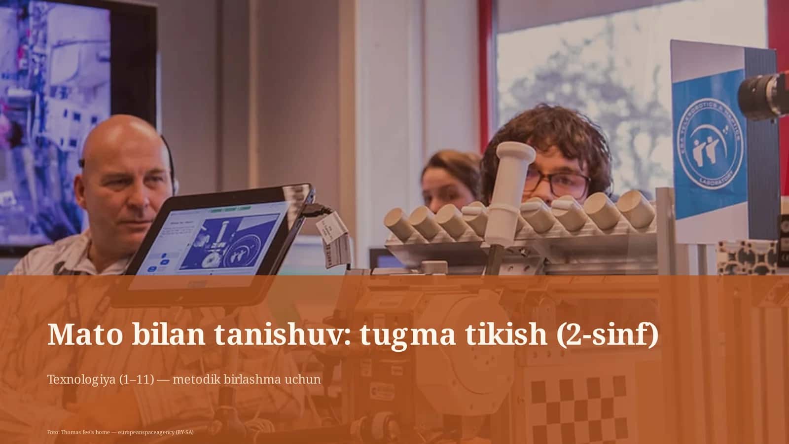 Mato bilan tanishuv: tugma tikish (2-sinf)