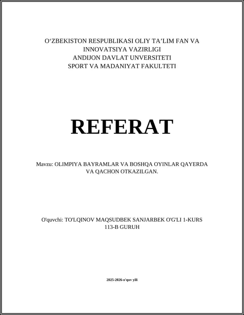 Qadimgi Olimpiya O'yinlari