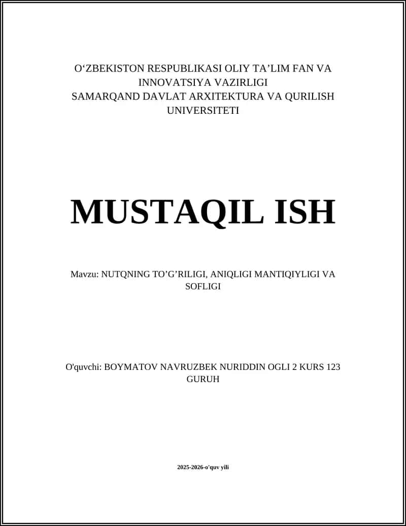 Nutqning to'g'riligi, aniqligi mantıqiyligi va sofligi