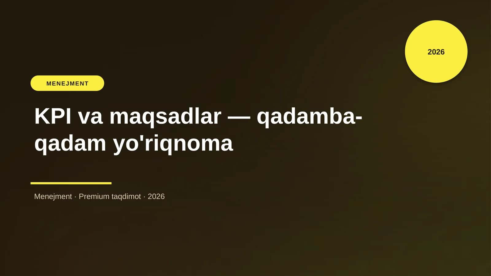 KPI va maqsadlar — qadamba-qadam yo'riqnoma