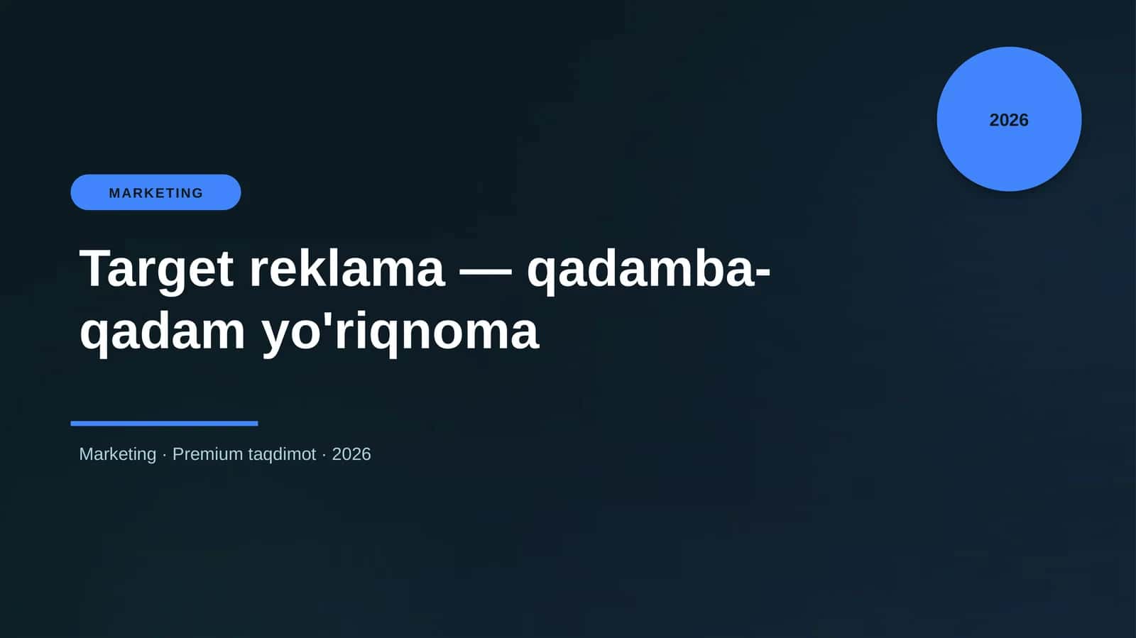 Target reklama — qadamba-qadam yo'riqnoma