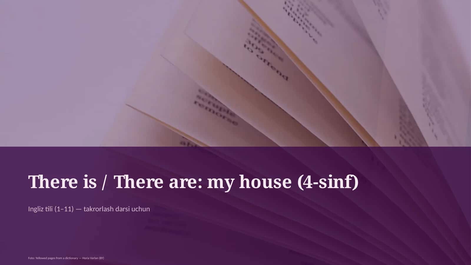 There is / There are: my house (4-sinf)