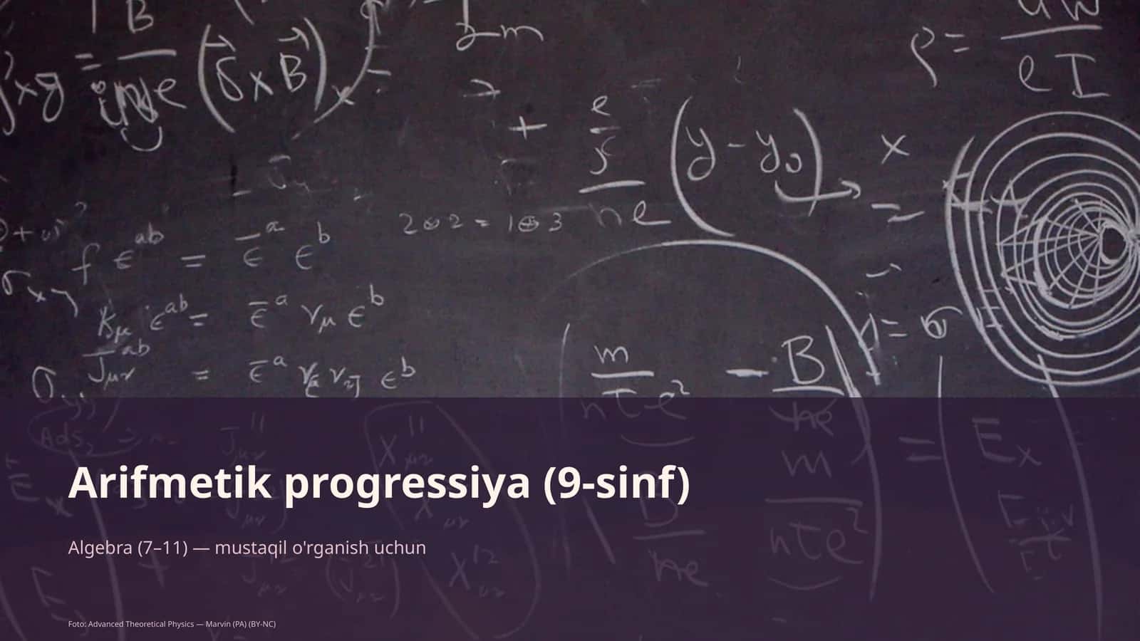 Arifmetik progressiya (9-sinf)