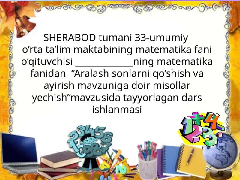 Aralash so'nlarni qo'shish va ayirish