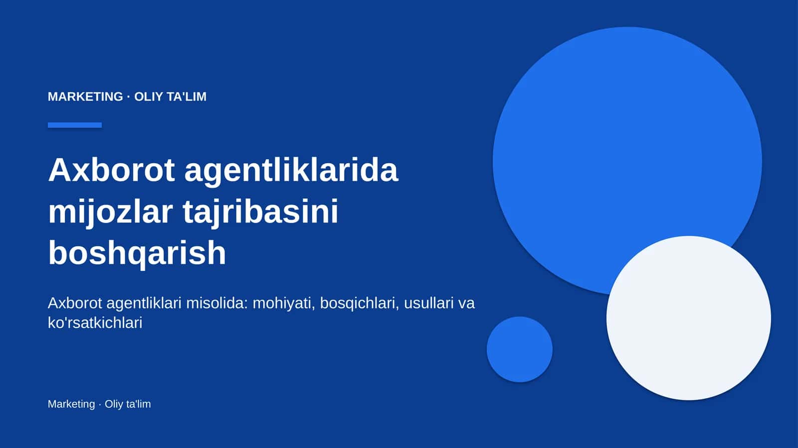Axborot agentliklarida mijozlar tajribasini boshqarish
